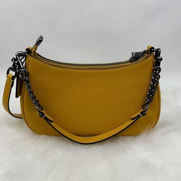 COACH Teri Shoulder/Crossbody Bag In Leather Turmeric Yellow CV934 NWT - Picture 4 of 12